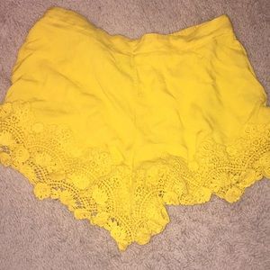 Golden yellow flowy shorts